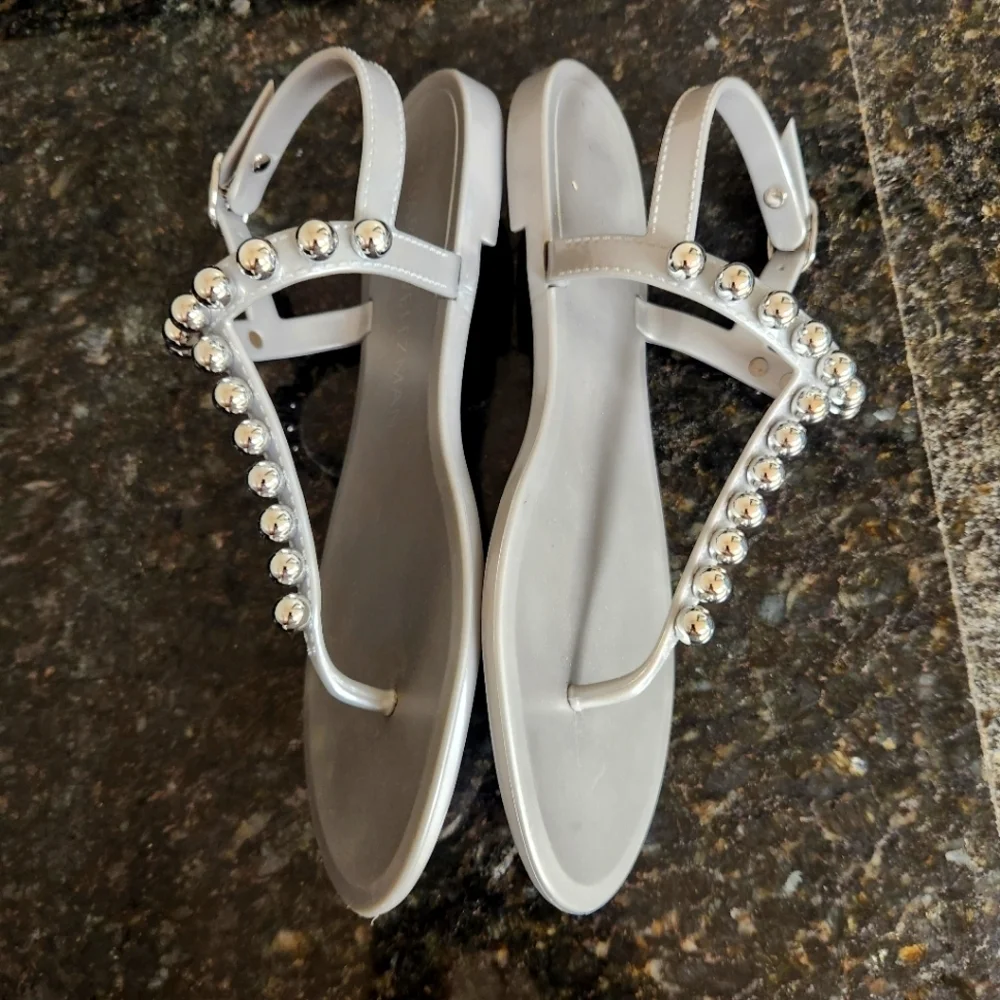 Stuart Weitzman glossy silver